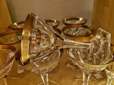Buy Moser Crystal Glass Adela Melikoff 24KT Gold Rim Champagne/Tall Sherbet/Martini  • 124.33£