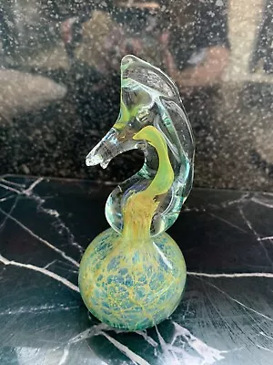 Buy Vintage Mdina Glass Seahorse Paperweight Blue/green Signed • 5.99£