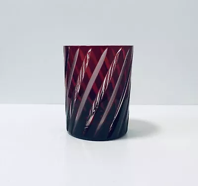 Buy 1 Ajka Ruby Red Cut To Clear Crystal DOF Whiskey Glass • 33.07£