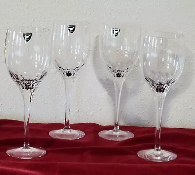Buy Orrefors Sweden Prelude Crystal 7⅜  Claret Wine Glass Set 4 By Nils Landberg A+ • 86.44£