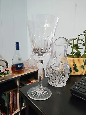 Buy Wedgewood Monarch 7.75in Cut Lead Crystal Wine Glass Used Very Good • 28.91£