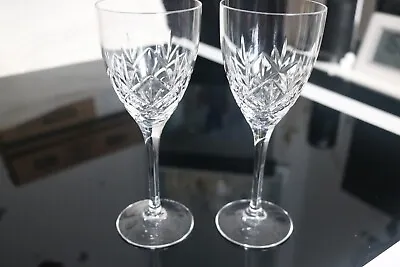 Buy Set Of 2 Royal Doulton Hand Cut Crystal Wine/Water Glasses Unsigned • 12£