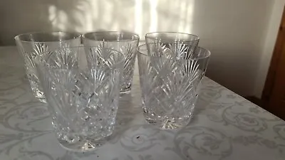 Buy 5 X Etched Royal Doulton Quality Vintage Juno Cut Glass  Whisky Tumblers. VGC  • 29.99£