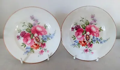 Buy 2 X Vintage Crown Fine Bone China Matching Small Floral Dishes 5 /13 Cm • 5.99£