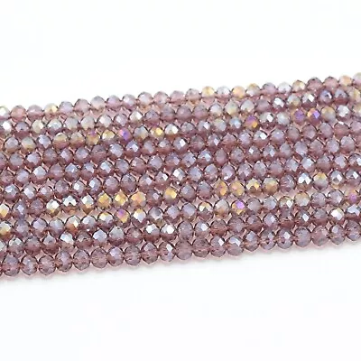 Buy Faceted Rondelle Crystal Glass Beads Lustre/ab 4mm,6mm,8mm - Pick Colour • 2.60£