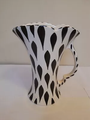 Buy Vintage Black & White 'Zebra' Vase Elijah Cotton Lord Nelson Ware 21cm Tall • 15£