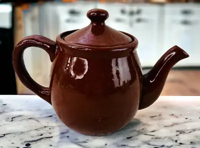 Buy Vtg Pottery Brown Teapot Redware Farmhouse Decor Cottage Core • 15.35£