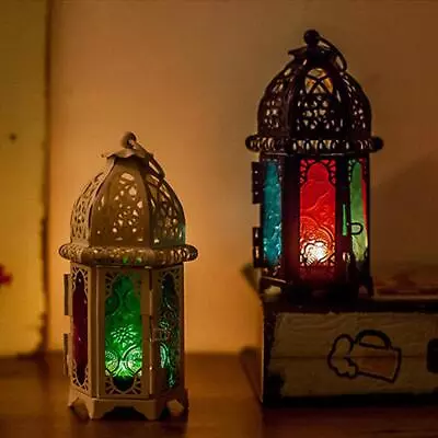Buy Moroccan Style Glass Lantern Candle Holder For Home Dcor 7x19CM DIY D Fast • 7.62£