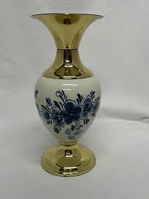 Buy Hand Painted Delftware Brass Vase Made In Holland Nr. 2253 • 23.67£