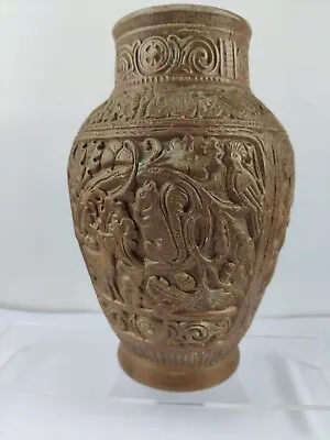 Buy Antique Staffordshire Handmade Stoneware Vase With Frieze • 25£