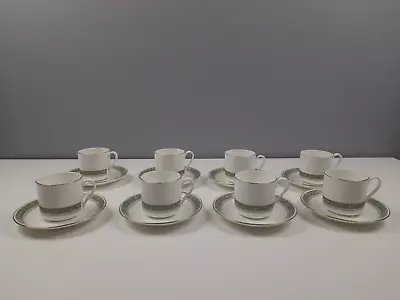 Buy 8 X Royal Doulton Bone China RONDELAY Coffee Cups And Saucers - GC • 28£