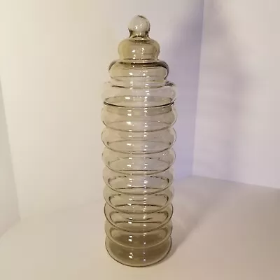 Buy Vintage Apothecary Smoke Glass Jar With Lid - Holmggard Of Denmark • 93.97£