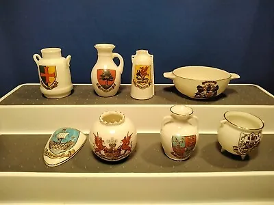 Buy Collection Of 8 W.H.Goss Crested Ware China Wales  • 10£