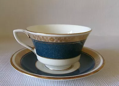 Buy Royal Worcester Cobalt Blue & Gilt Cup & Saucer  - Good Condition • 6.49£