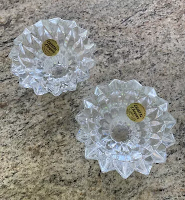 Buy Cristal D’ Argues Vintage Lead Crystal Candle Holders- Pair Of 2 • 1.89£