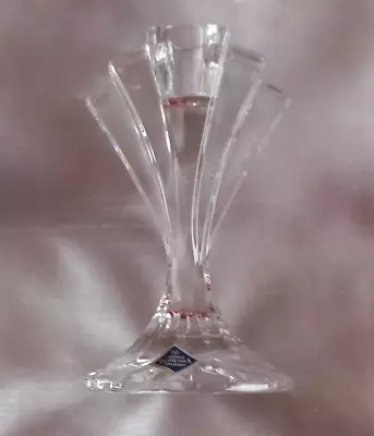 Buy Art Deco Style Fan Shaped Glass Crystal Candlestick Jihlavske Sklarny Bohemia • 8£