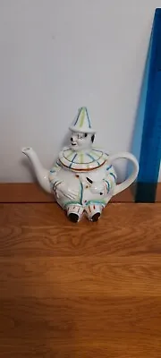 Buy Antique1920 Tony Wood  Studio Pottery Clown Teapot. • 8.99£