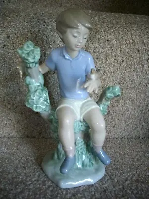 Buy RARE Nao By Lladro #1353 'My Feathered Friend' Figurine Boy With Bird • 22£