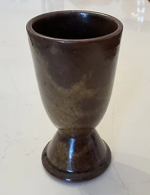 Buy Classic Taize Pottery (possibly Daniel Du Montmollin) Mottled Brown Glaze Goblet • 19£