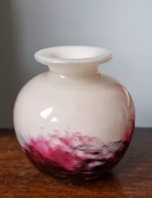 Buy Beautiful Selkirk Glass Pink/Purple Vase Signed 1998 • 25£