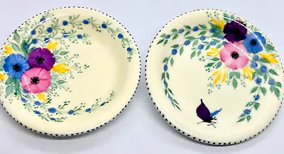 Buy Antique Pair Glasgow Girl May Wilson Hand Painted Butter Dishes C.1925 • 24.50£