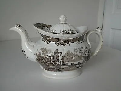 Buy Rare Antique Swansea Glamorgan Pottery Pearlware Bridge And Tower Teapot 1814-38 • 55£