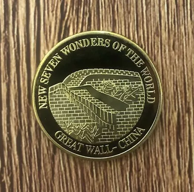 Buy Great Wall Of China Golden Color Souvenir Coin. New Seven Wonders Of The World • 8.11£