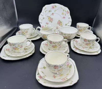 Buy Vintage Sutherland Hand Painted China  Set 21 Piece Tea Set Art Deco 1930s Cups • 38.75£