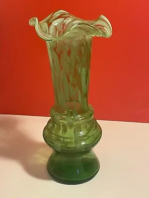 Buy Victorian Green Decorative Art Vase With  Rough Pontil , Antique • 25.99£