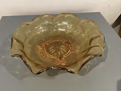 Buy Vintage Amber Glass Fruit Dish Bowl • 4£
