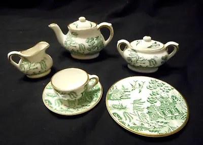 Buy Vintage Coalport Bone China Child's Tea Set Willow Pattern 8 Pieces Excellent • 166.03£