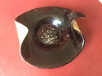 Buy Glass Art Object In An Abstract Swirl Design Brown And Cream Vgc A Lovely Bowl  • 30£