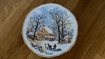 Buy Vintage Royal Stuart Bone China England Winter Scene Side Plate • 2.99£