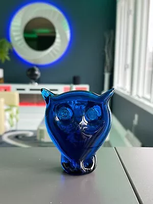 Buy MCM Glass Owl - Vintage Viking Glass Mid-Century Modern • 166.81£