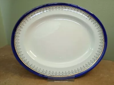 Buy Antique, Doulton Burslem, 'Belmont' 28cm Serving Platter Or Plate Blue / Gilt • 8.95£