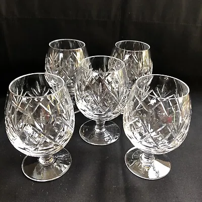 Buy 5 Royal Doulton Crystal Cut Georgian Brandy Glasses With Crown Stamp 1970’s • 14.50£