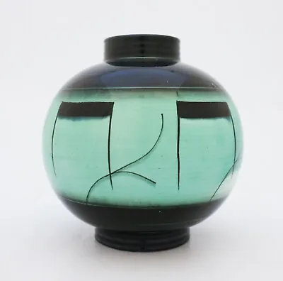 Buy Green & Black Ceramic Vase - Ilse Claesson - Art Deco - Rörstrand - Scandinavian • 274.86£