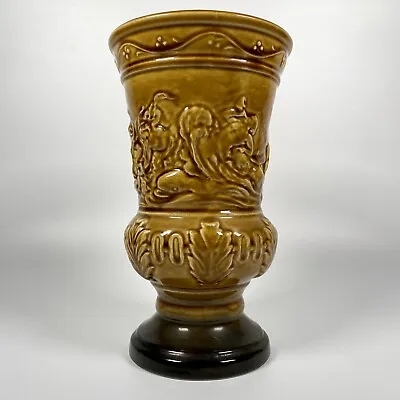 Buy Vintage Sylvac Pottery 4638 Rhapsody Vase 10  Tall Mustard Brown Neo Classical • 12.99£