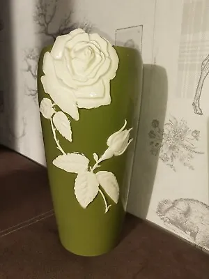 Buy Royal Winton Grimwades Vase Melbourne Green White Flowers • 12£