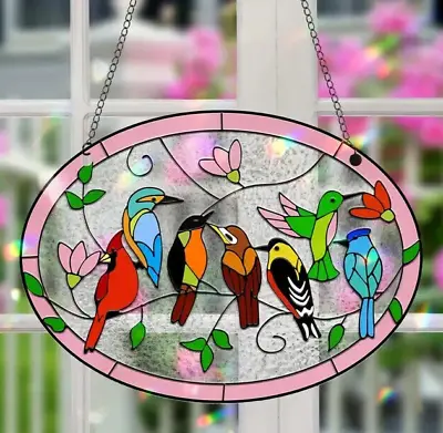 Buy Bird Design Suncatcher / Hanging Window Ornament Home Decor Christmas Gift • 6.85£
