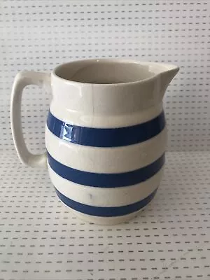 Buy Staffordshire Chef Ware  Ironstone Blue And Cream Striped Jug 5 Inches Tall • 6.99£