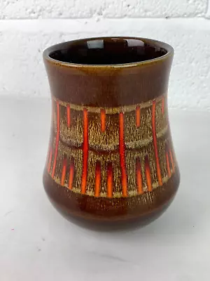 Buy Poole Pottery Brown & Orange Vase, Mid Century Modern, Very Good Condition • 13.99£