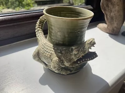 Buy Rare Vintage Hellfire Green Pottery Australia Crocodile 4   Mug • 25£