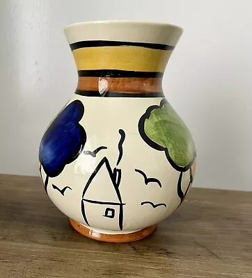 Buy Siltone Staffordshire Hand Painted Vase By N.B M. Art Deco/Clarice Cliff Style • 10£