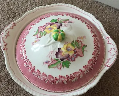 Buy Ridgway Vintage Retro Serving Dish Lid Floral White Pink Pattern England Oak • 39.99£