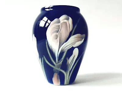 Buy Vintage Danish Royal Copenhagen Cobalt Blue China Porcelain Bulbous Vase 590/271 • 39.99£