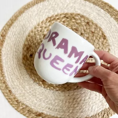 Buy Jamie Oliver Drama Queen Cheeky Mug Ceramic White Purple 10oz Coffee Tea • 23.72£