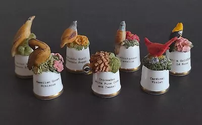 Buy Sutherland England The Thimble Collection US State Birds With State Flowers X7 • 15£