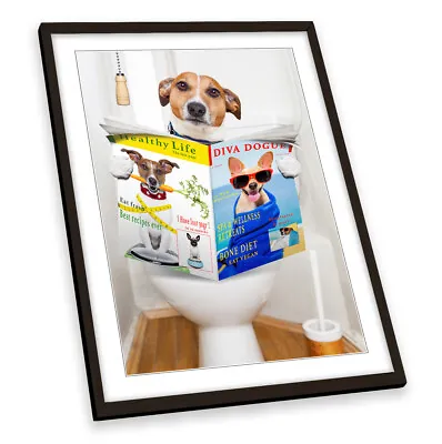 Buy Jack Russell Terrier Toilet  FRAMED ART PRINT Picture Portrait Artwork • 15.99£