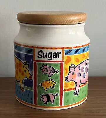 Buy Dunoon Farmyard Sugar Storage Jar Jane Brookshaw Wooden Lid Stoneware • 8.99£